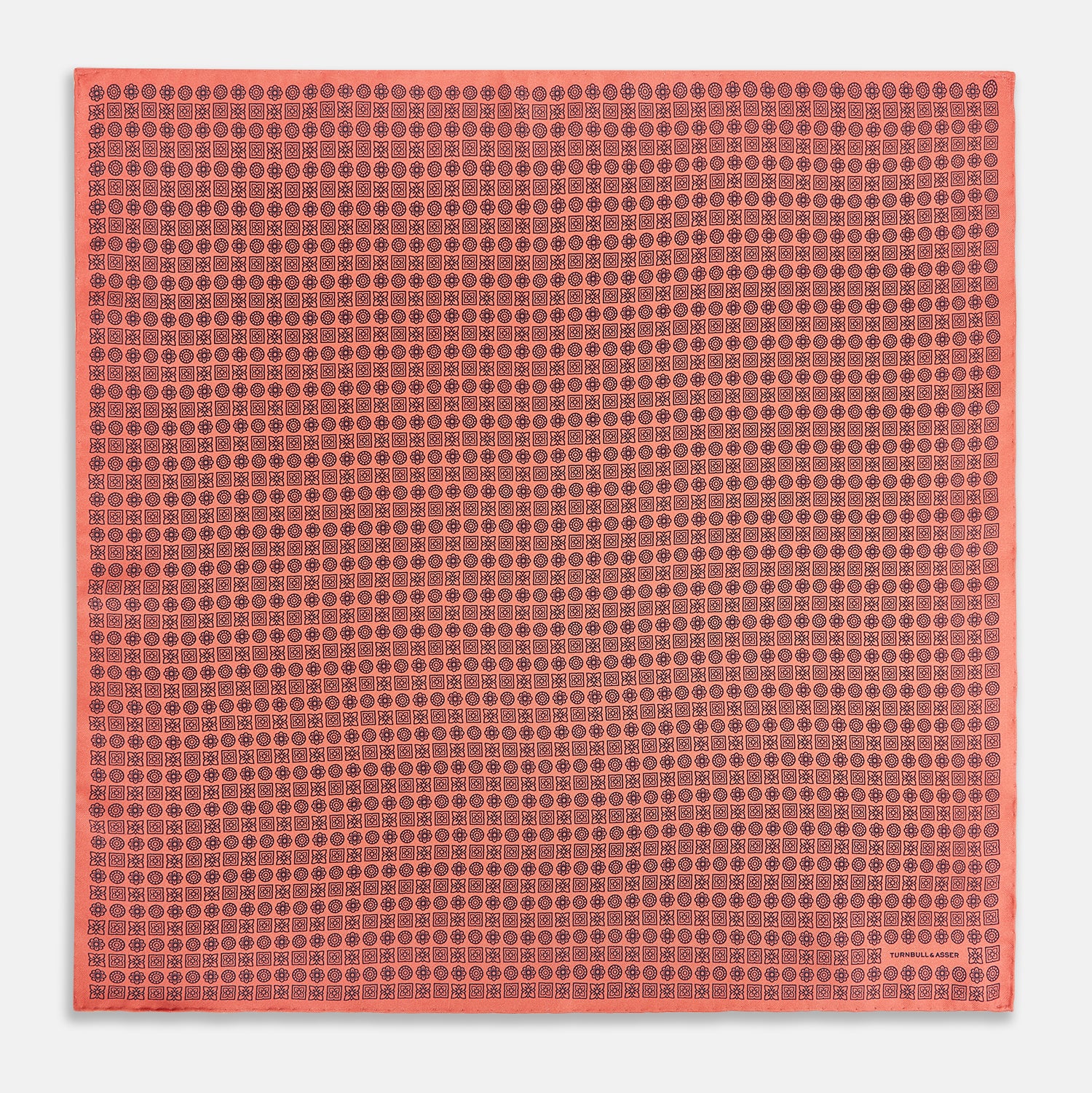 View 4 of product Floral Orange Pocket Square in Silk