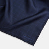 View 2 of product Checked Blue On Navy Pocket Square in Silk