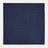 View 3 of product Checked Blue On Navy Pocket Square in Silk