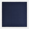 View 4 of product Checked Blue On Navy Pocket Square in Silk