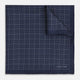 Checked Navy On White Pocket Square in Silk
