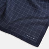 View 2 of product Checked Navy On White Pocket Square in Silk