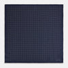 View 4 of product Checked Navy On White Pocket Square in Silk