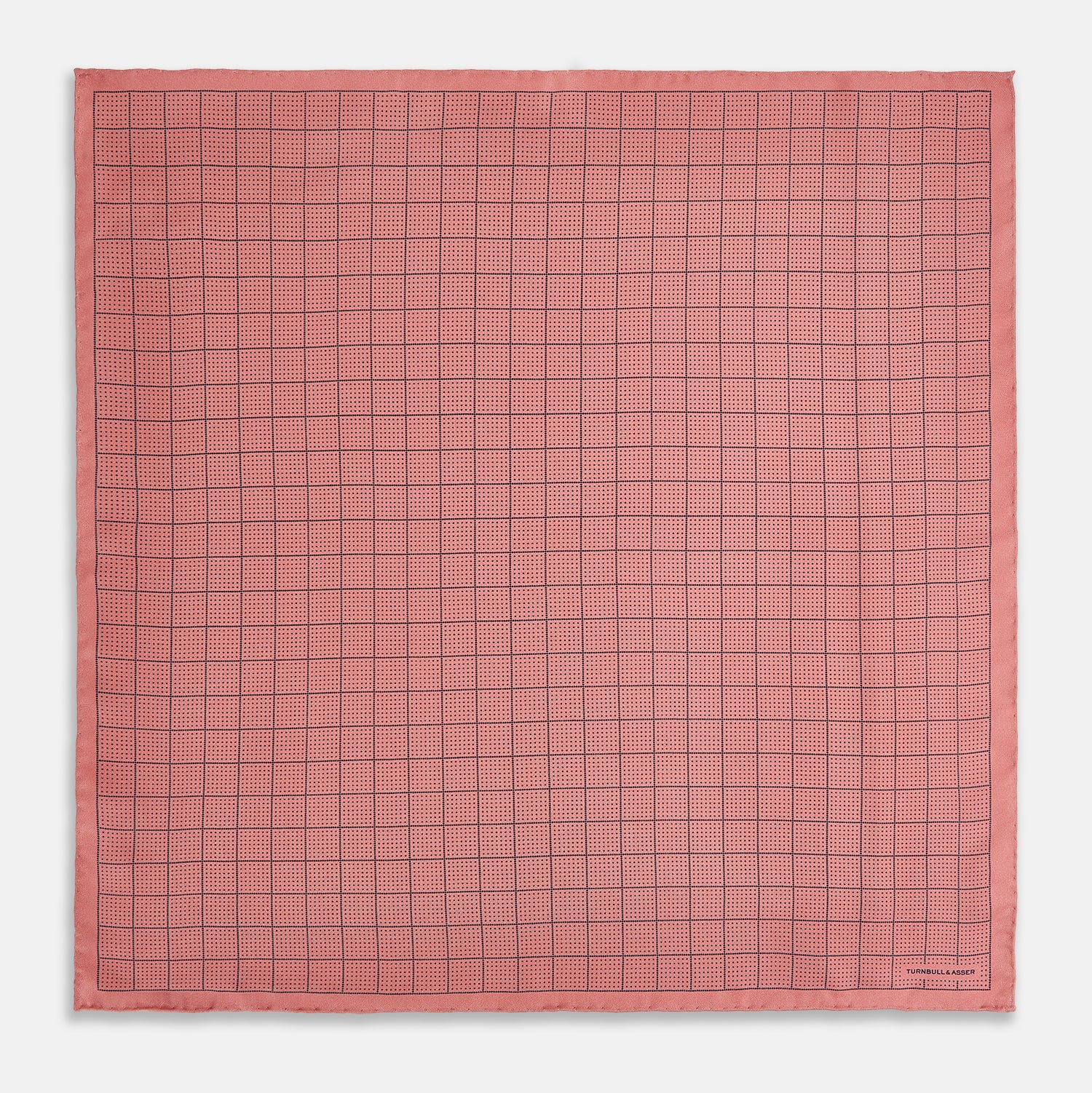 View 4 of product Checked Pink Pocket Square in Silk