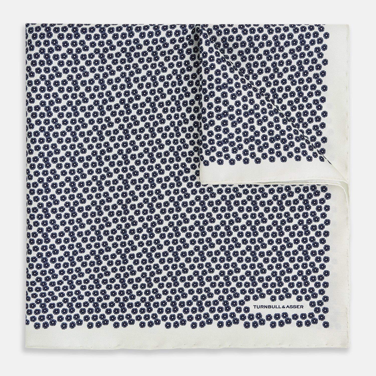 View 1 of product Floral White Pocket Square in Silk