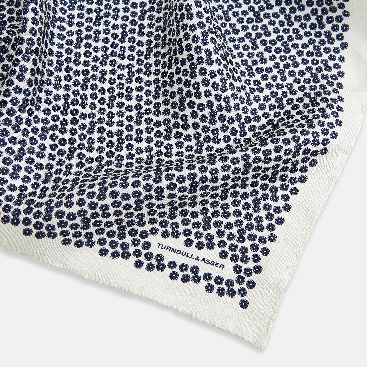 View 2 of product Floral White Pocket Square in Silk