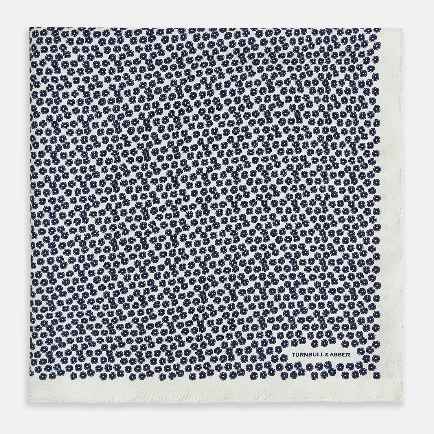 View 3 of product Floral White Pocket Square in Silk