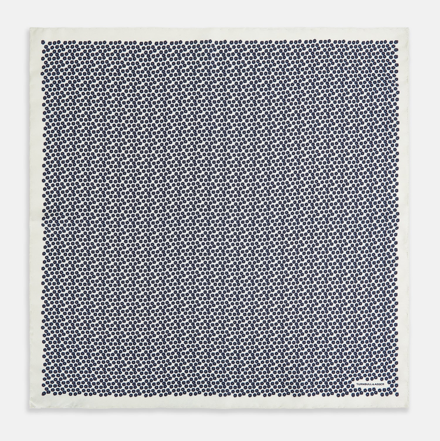 View 4 of product Floral White Pocket Square in Silk