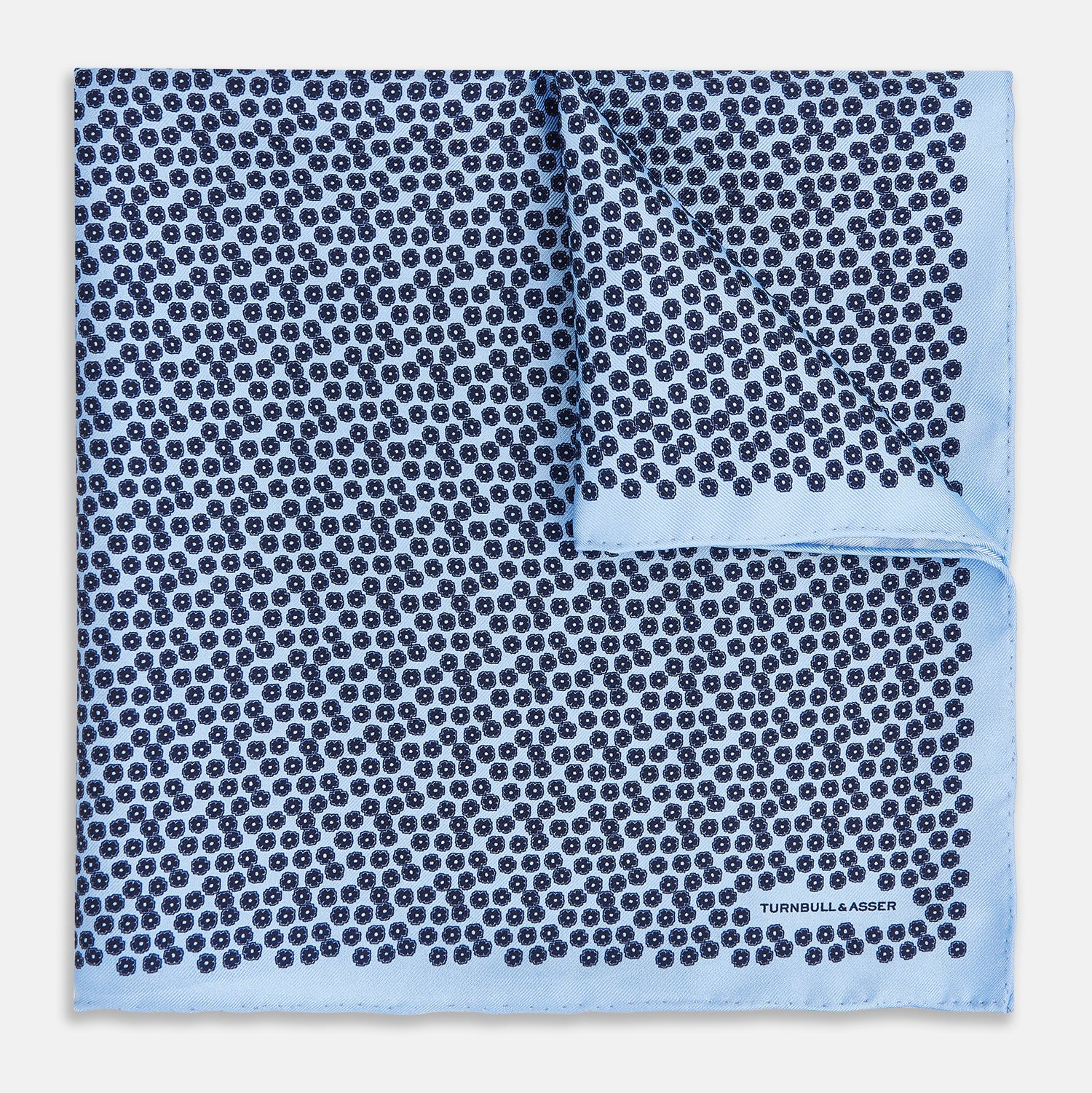 View 1 of product Floral Blue Pocket Square in Silk