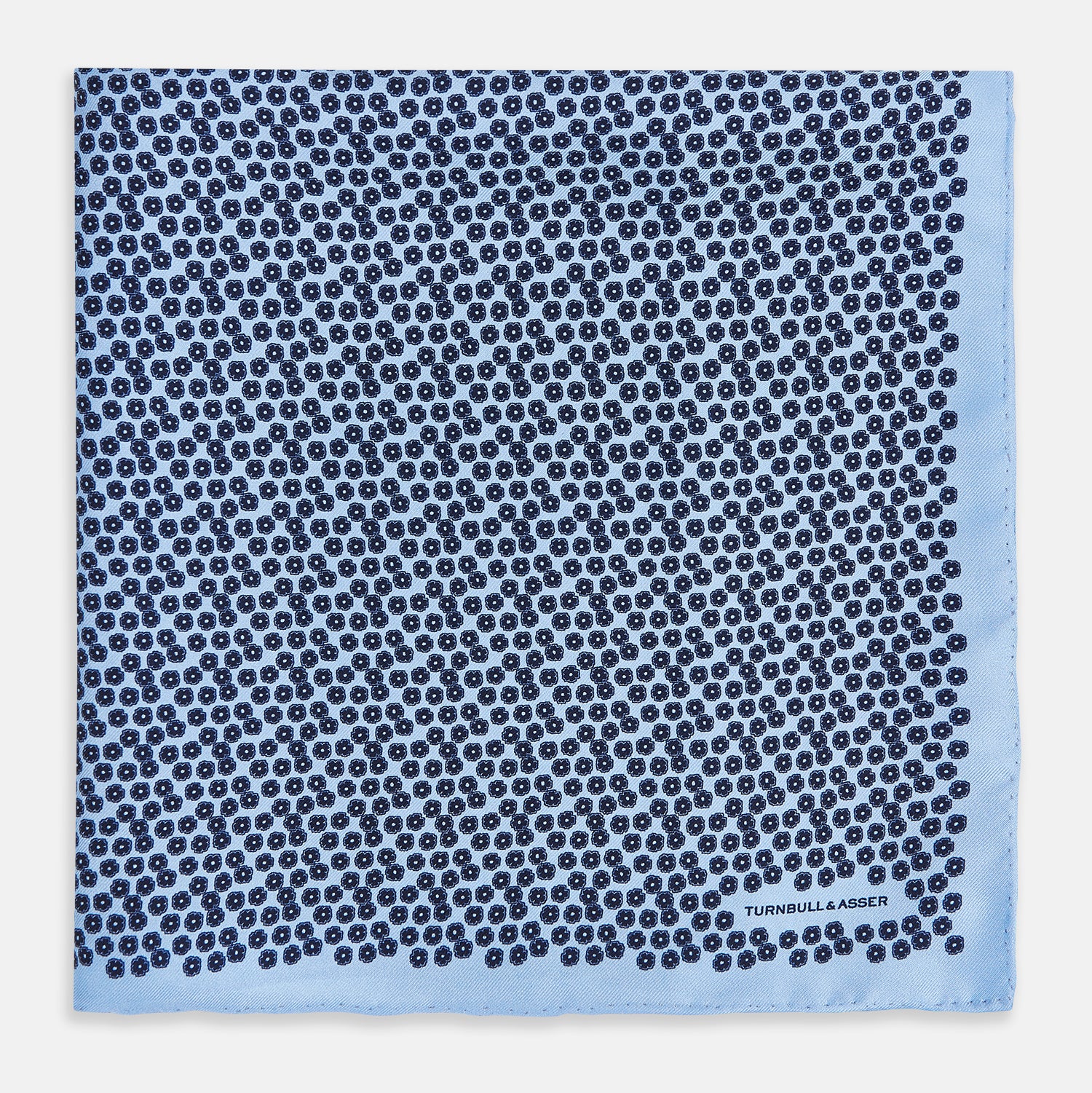 View 3 of product Floral Blue Pocket Square in Silk