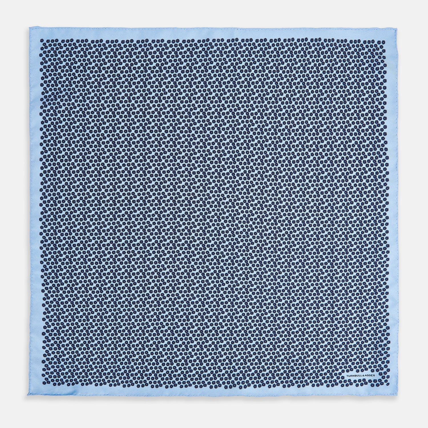 View 4 of product Floral Blue Pocket Square in Silk