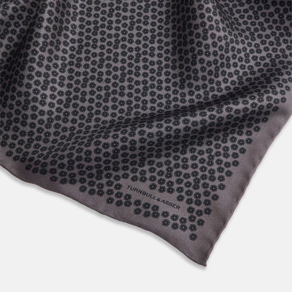 Floral Purple Pocket Square in Silk