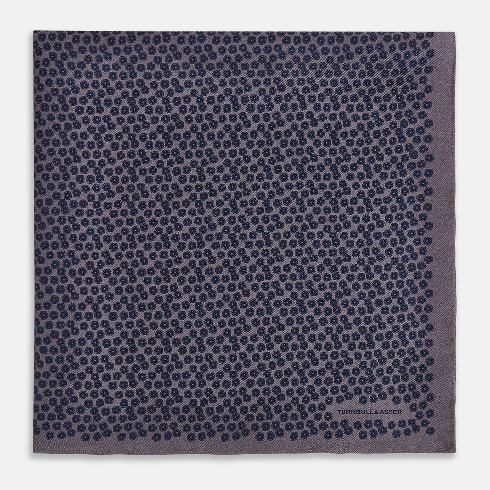 Floral Purple Pocket Square in Silk