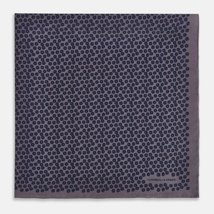 Floral Purple Pocket Square in Silk Image 2