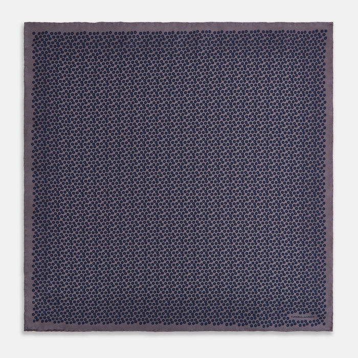 Floral Purple Pocket Square in Silk Image 4