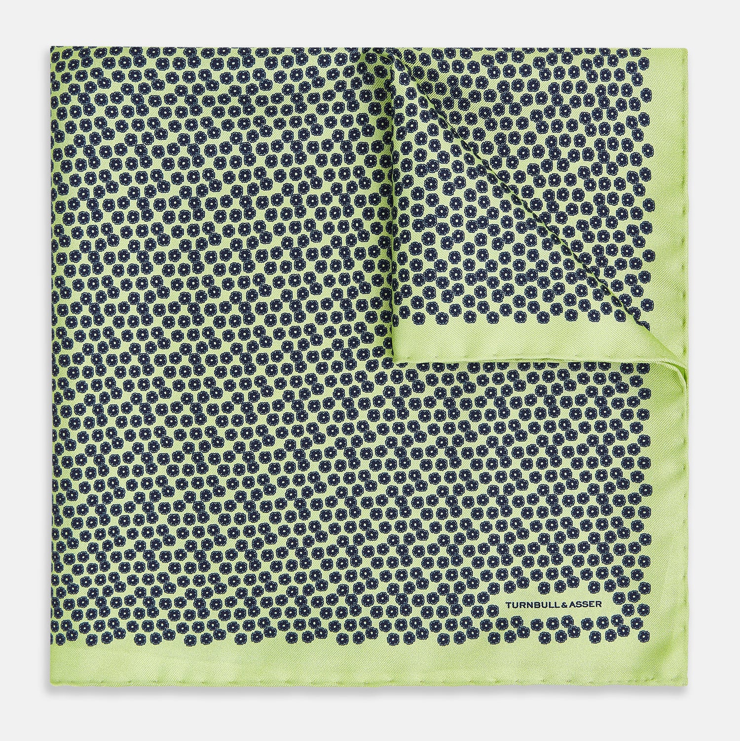View 1 of product Floral Green Pocket Square in Silk