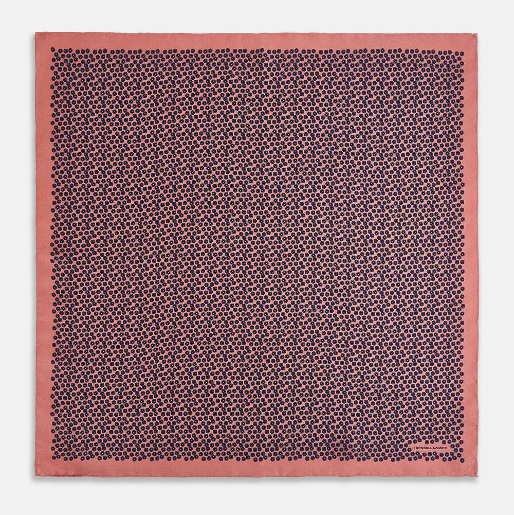Floral Pink Pocket Square in Silk