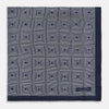 View 3 of product Geometric Blue Pocket Square in Silk