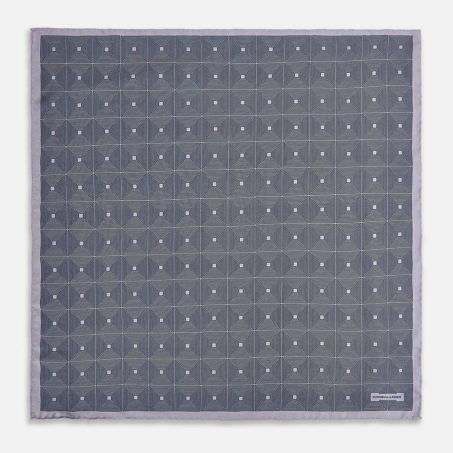 View 4 of product Geometric Grey Pocket Square in Silk