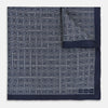 View 1 of product Geometric Navy Pocket Square in Silk