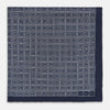 View 3 of product Geometric Navy Pocket Square in Silk
