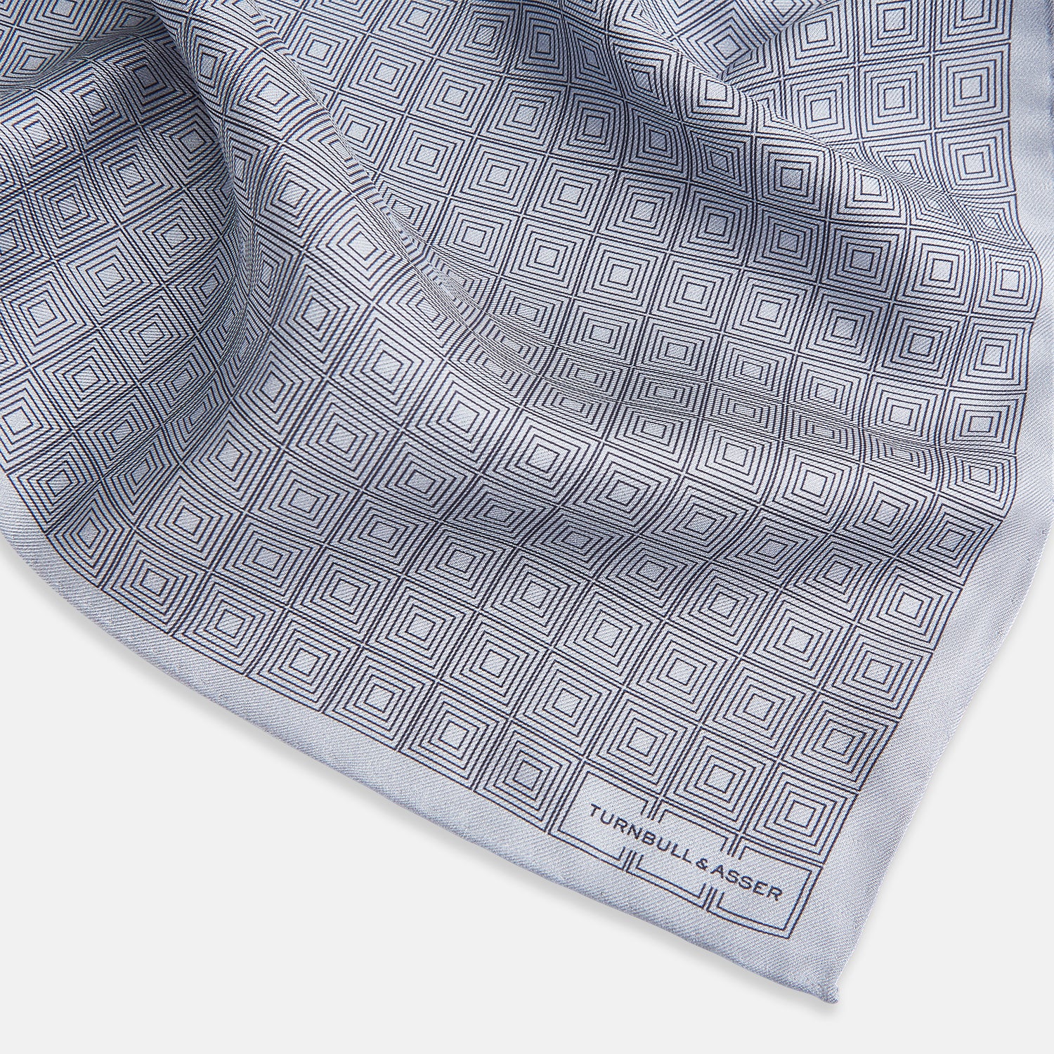 View 2 of product Geometric Silver Pocket Square in Silk