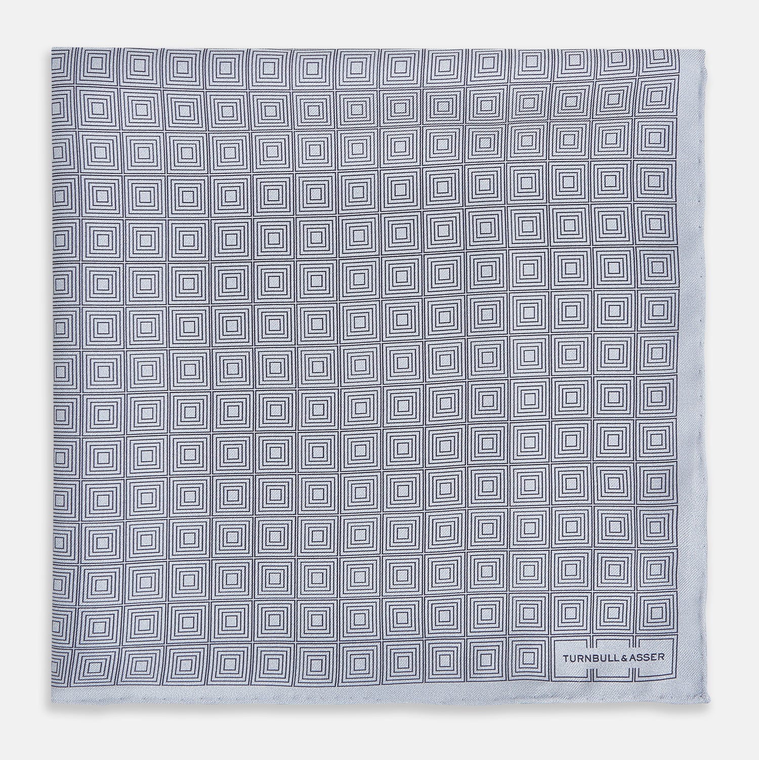 View 3 of product Geometric Silver Pocket Square in Silk
