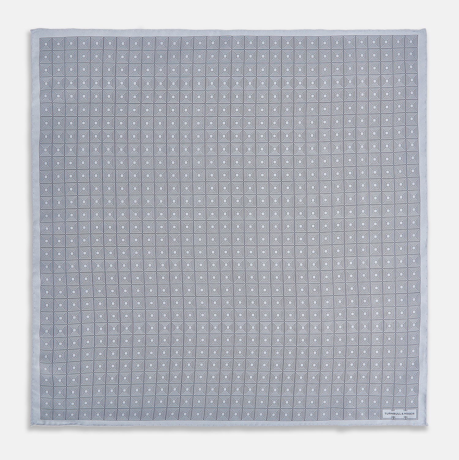 View 4 of product Geometric Silver Pocket Square in Silk