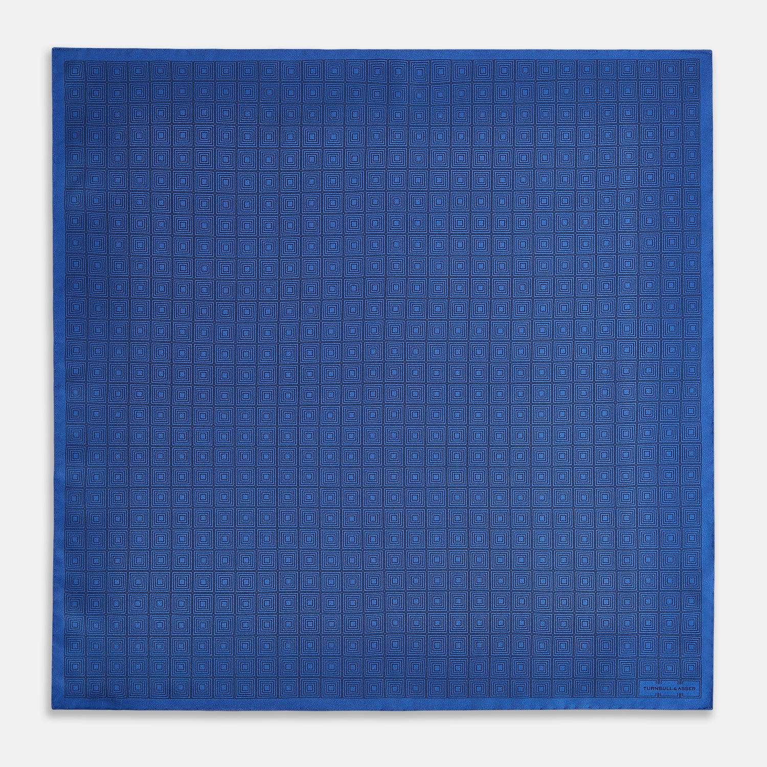 View 4 of product Geometric Blue Pocket Square in Silk