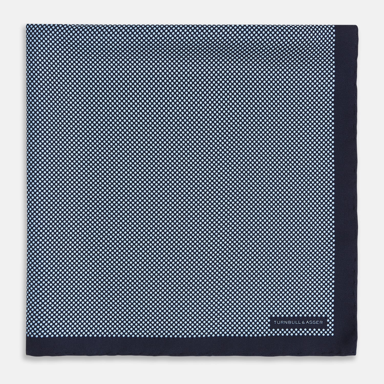 View 3 of product Polka dot Navy Pocket Square in Silk