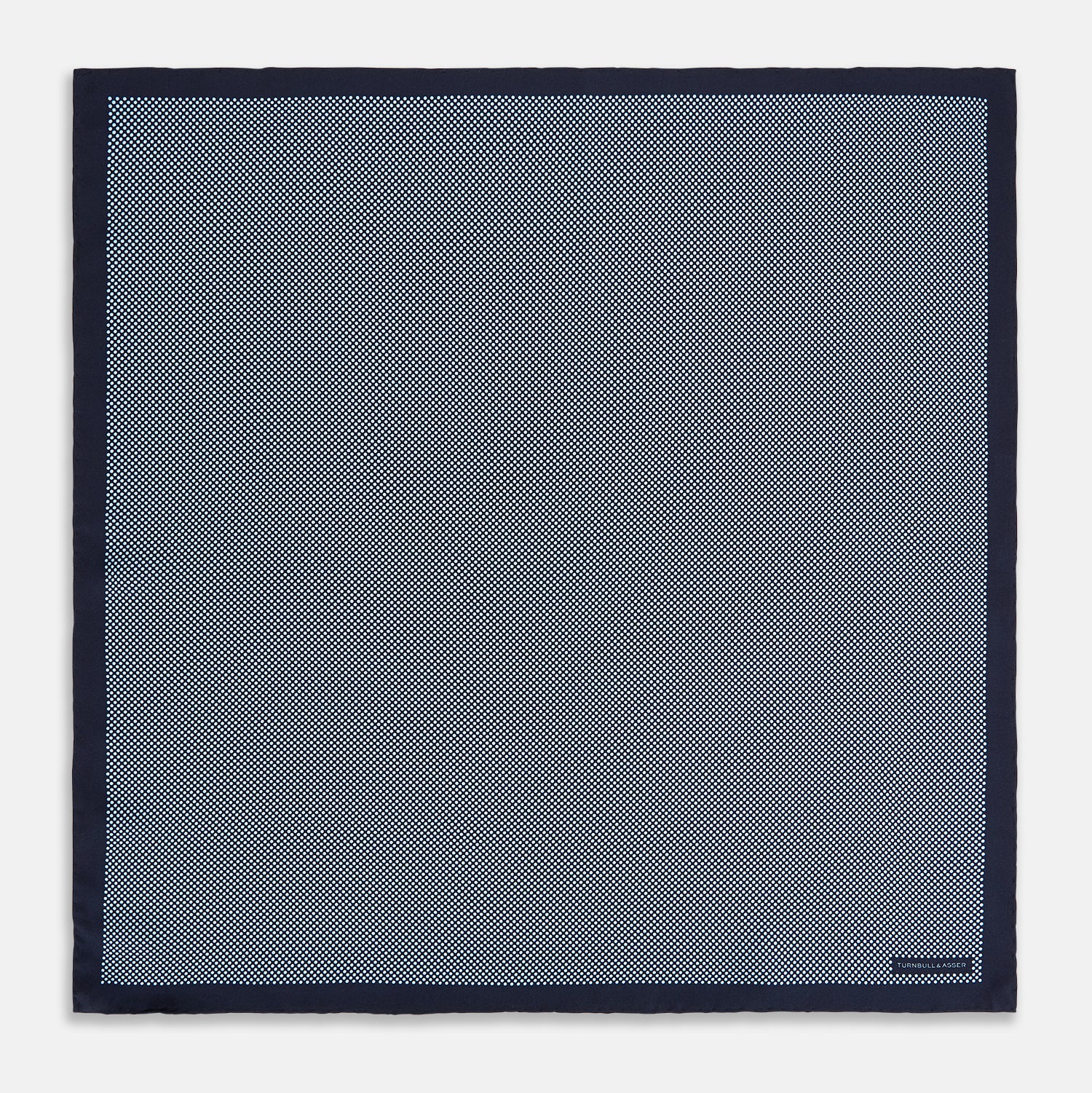 View 4 of product Polka dot Navy Pocket Square in Silk