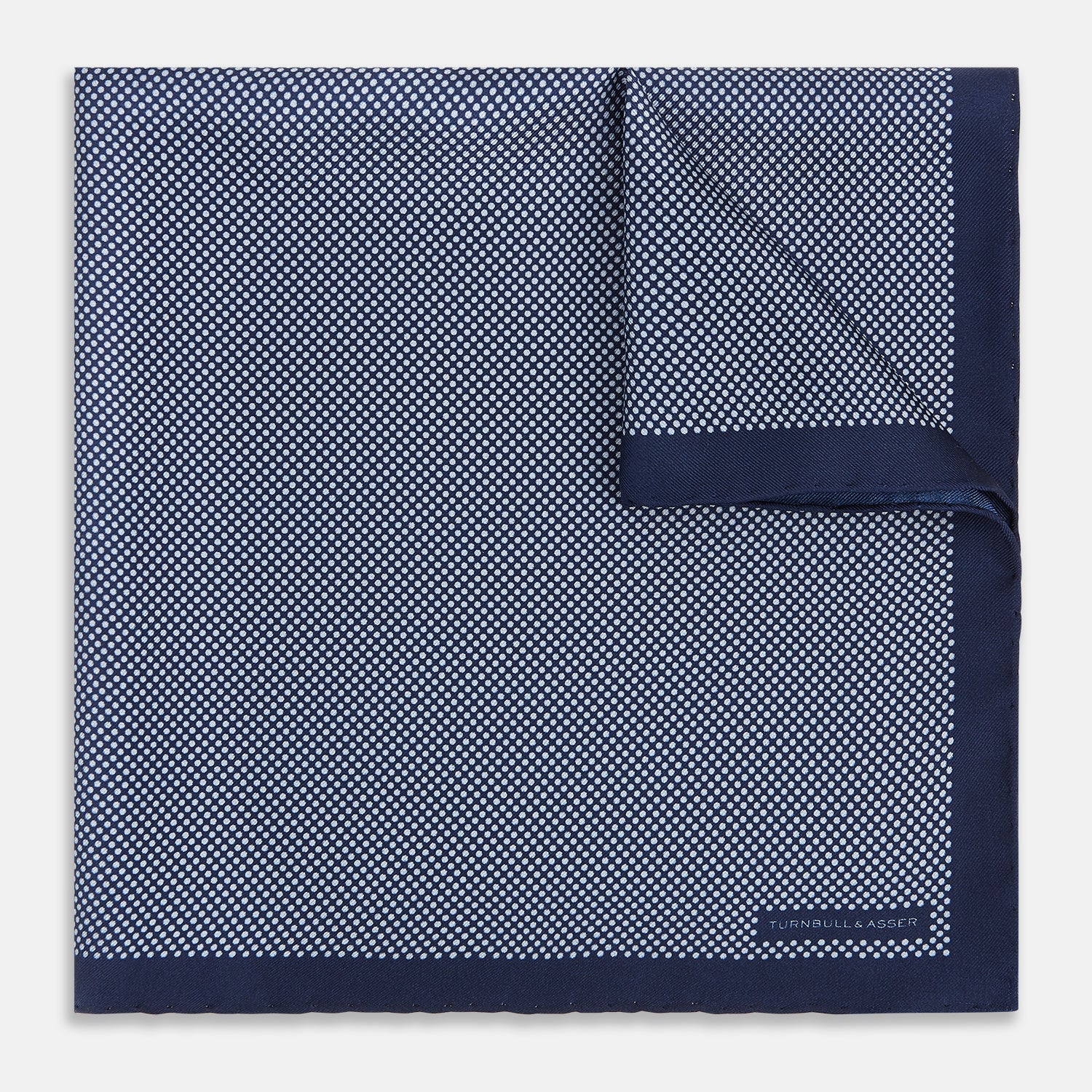 View 1 of product Polka dot Denim Pocket Square in Silk
