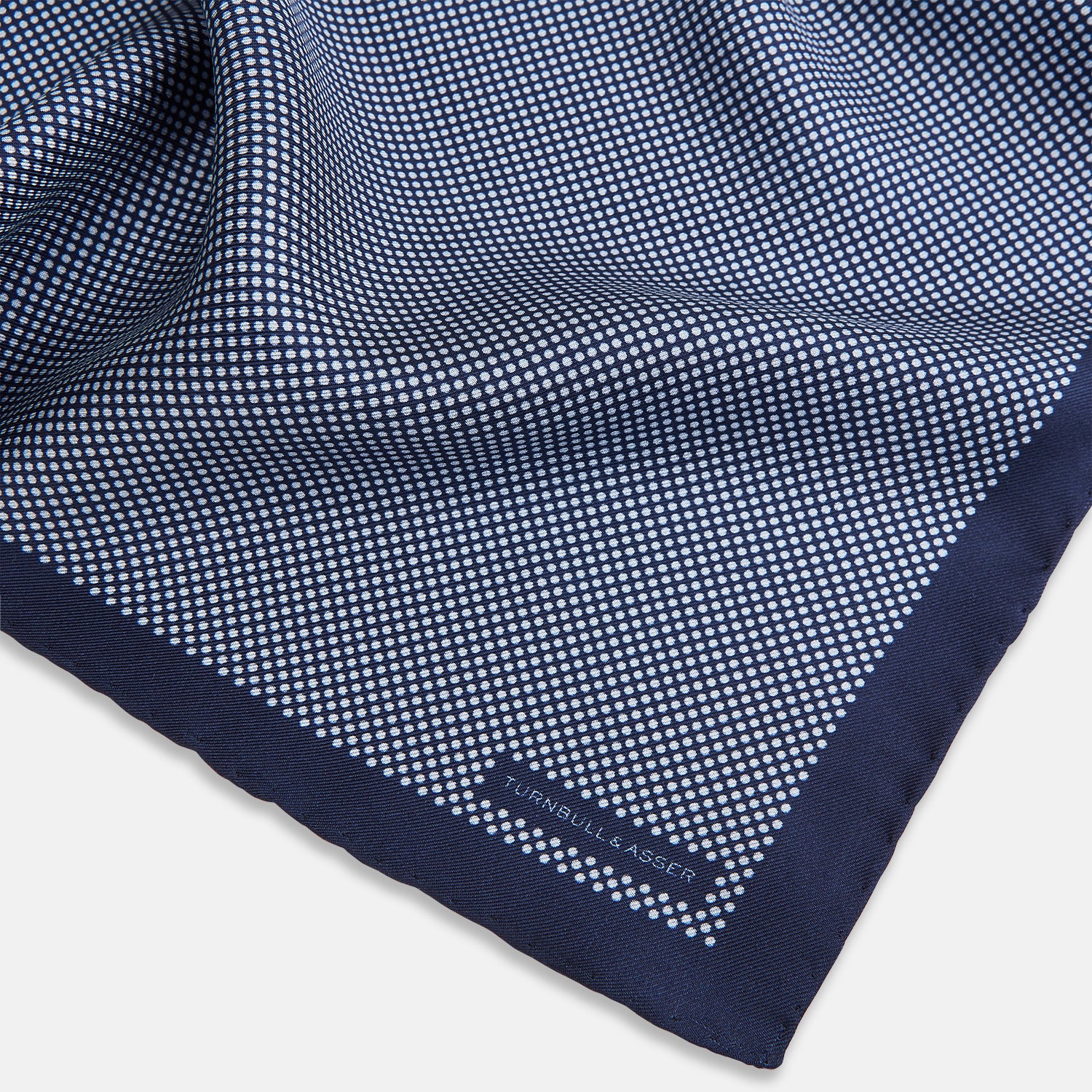 View 2 of product Polka dot Denim Pocket Square in Silk