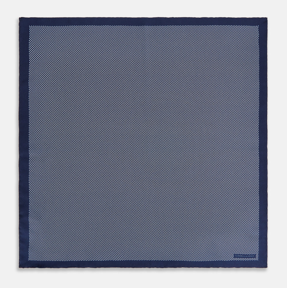 Polka dot Denim Pocket Square in Silk