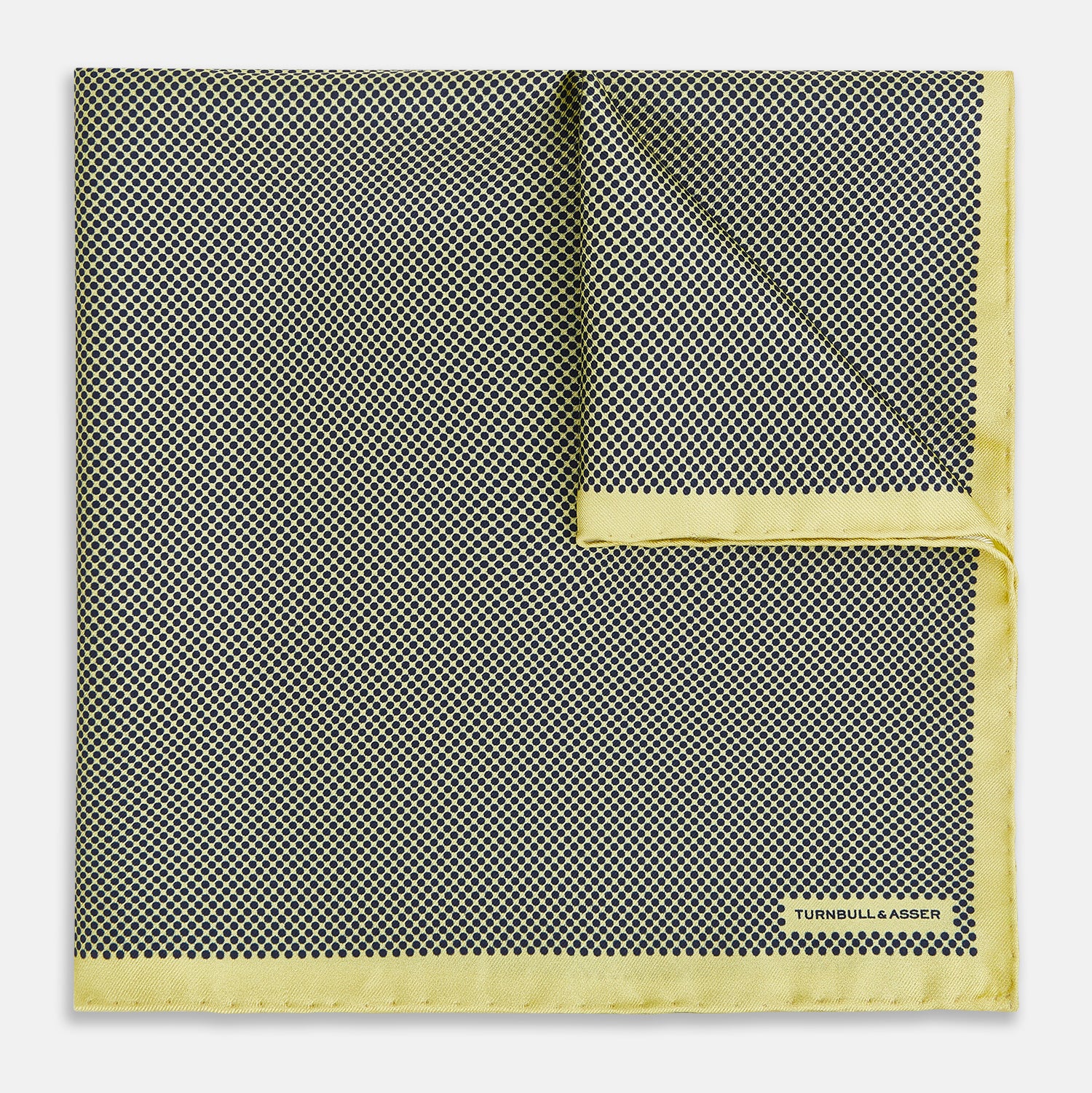 View 1 of product Polka dot Yellow Pocket Square in Silk