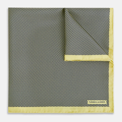 Polka dot Yellow Pocket Square in Silk