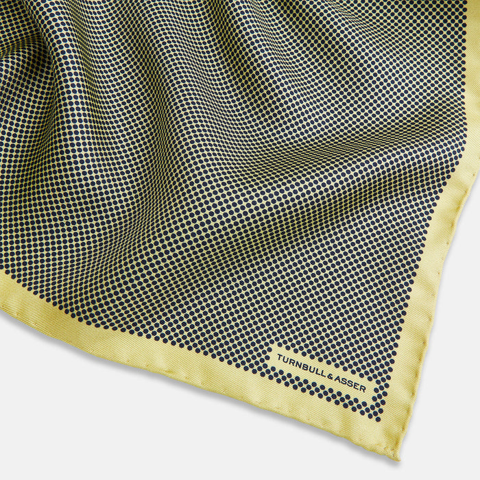 Polka dot Yellow Pocket Square in Silk Image 1