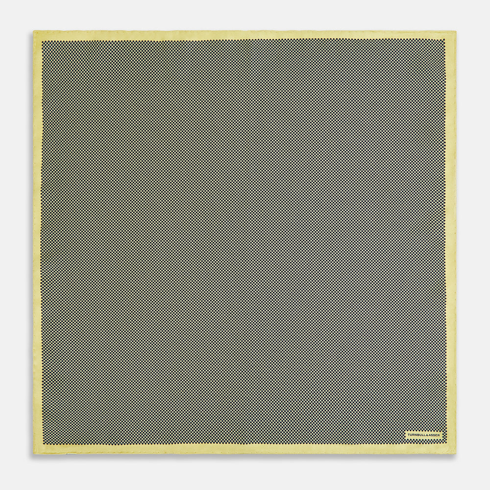 Polka dot Yellow Pocket Square in Silk