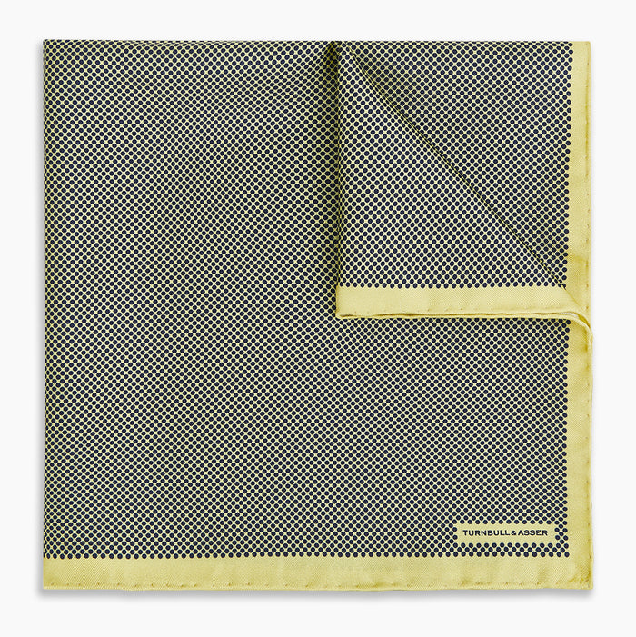 Polka dot Yellow Pocket Square in Silk Image 4