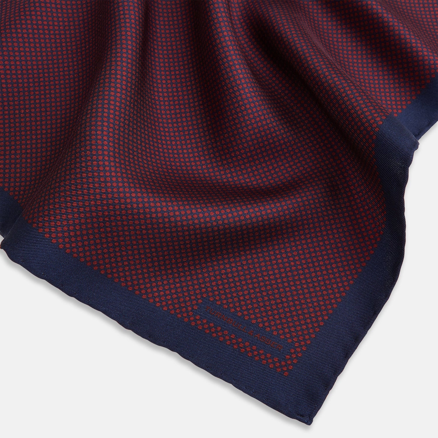 View 2 of product Polka dot Burgundy Pocket Square in Silk