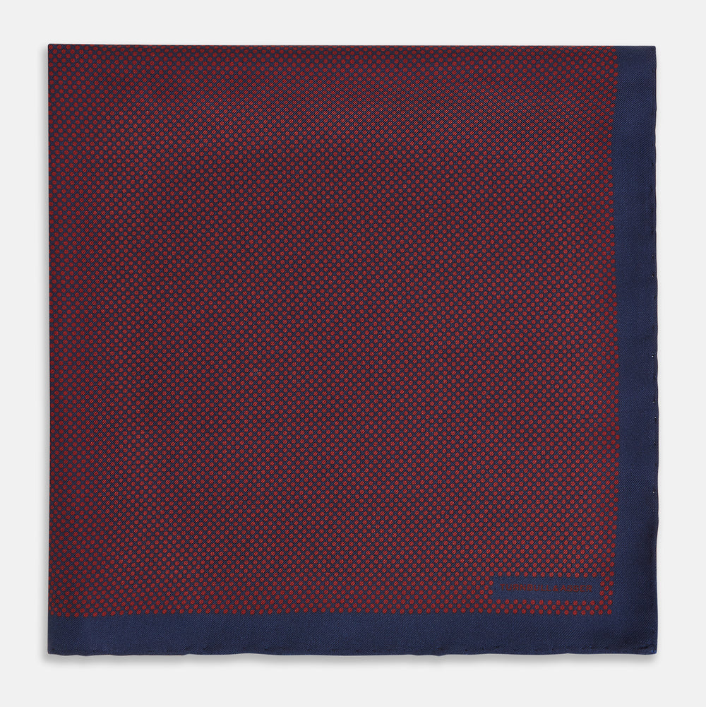 Polka dot Burgundy Pocket Square in Silk