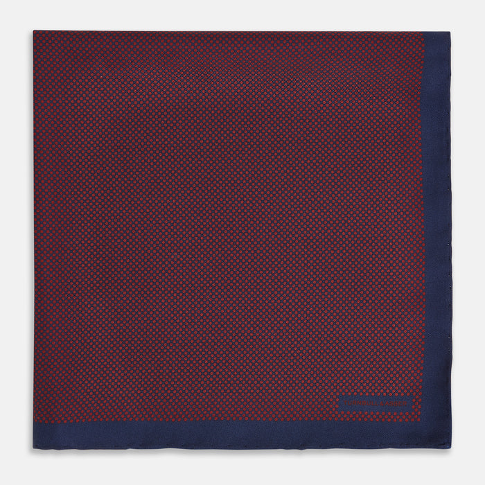 Polka dot Burgundy Red Pocket Square in Silk Image 2