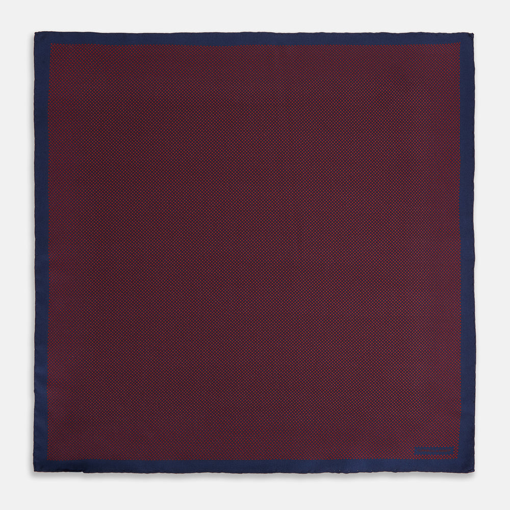 Polka dot Burgundy Pocket Square in Silk