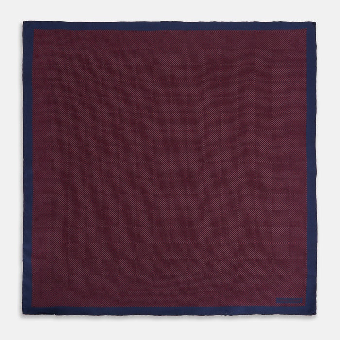 Polka dot Burgundy Red Pocket Square in Silk Image 3