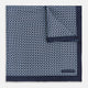 Geometric Navy Pocket Square in Silk