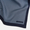 View 2 of product Geometric Navy Pocket Square in Silk