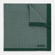 Geometric Green Forest Green  Pocket Square in Silk