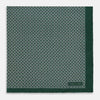 View 4 of product Geometric Green Forest Green  Pocket Square in Silk