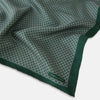 View 3 of product Geometric Green Forest Green  Pocket Square in Silk