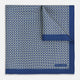 Geometric Blue Pocket Square in Silk